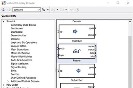 <br />Figure 1: Vortex DDS integration with Simulink