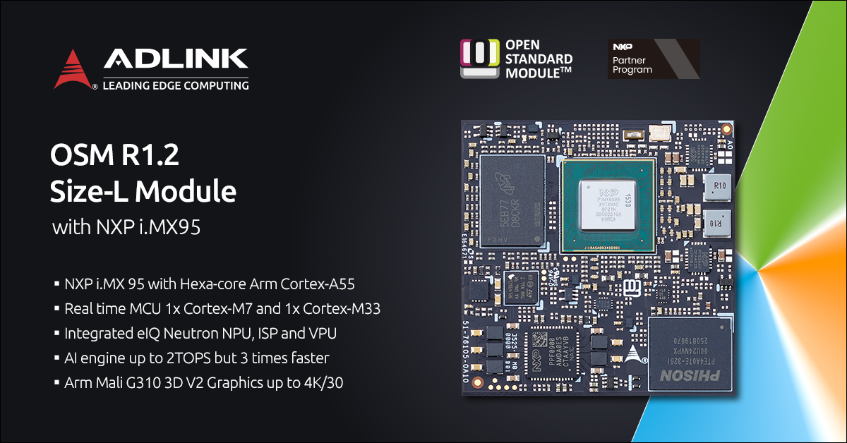 凌華科技擴大 COM 版圖 SMARC 與 OSM新品搭載 NXP i.MX95